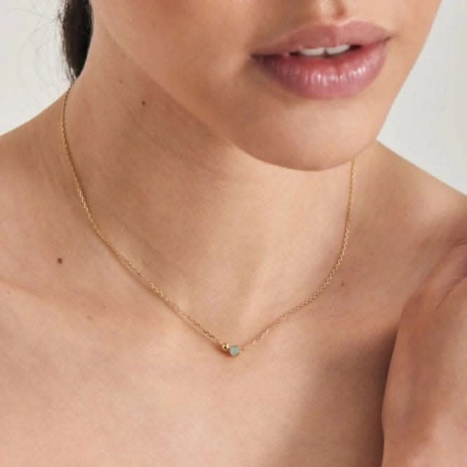 Gold Orb Amazonite Pendant Necklace N045-02G-AM
