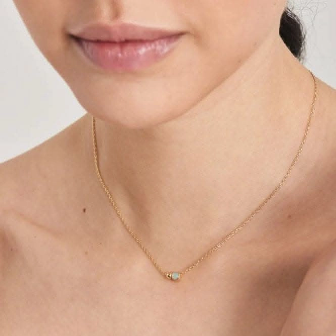 Gold Orb Amazonite Pendant Necklace N045-02G-AM
