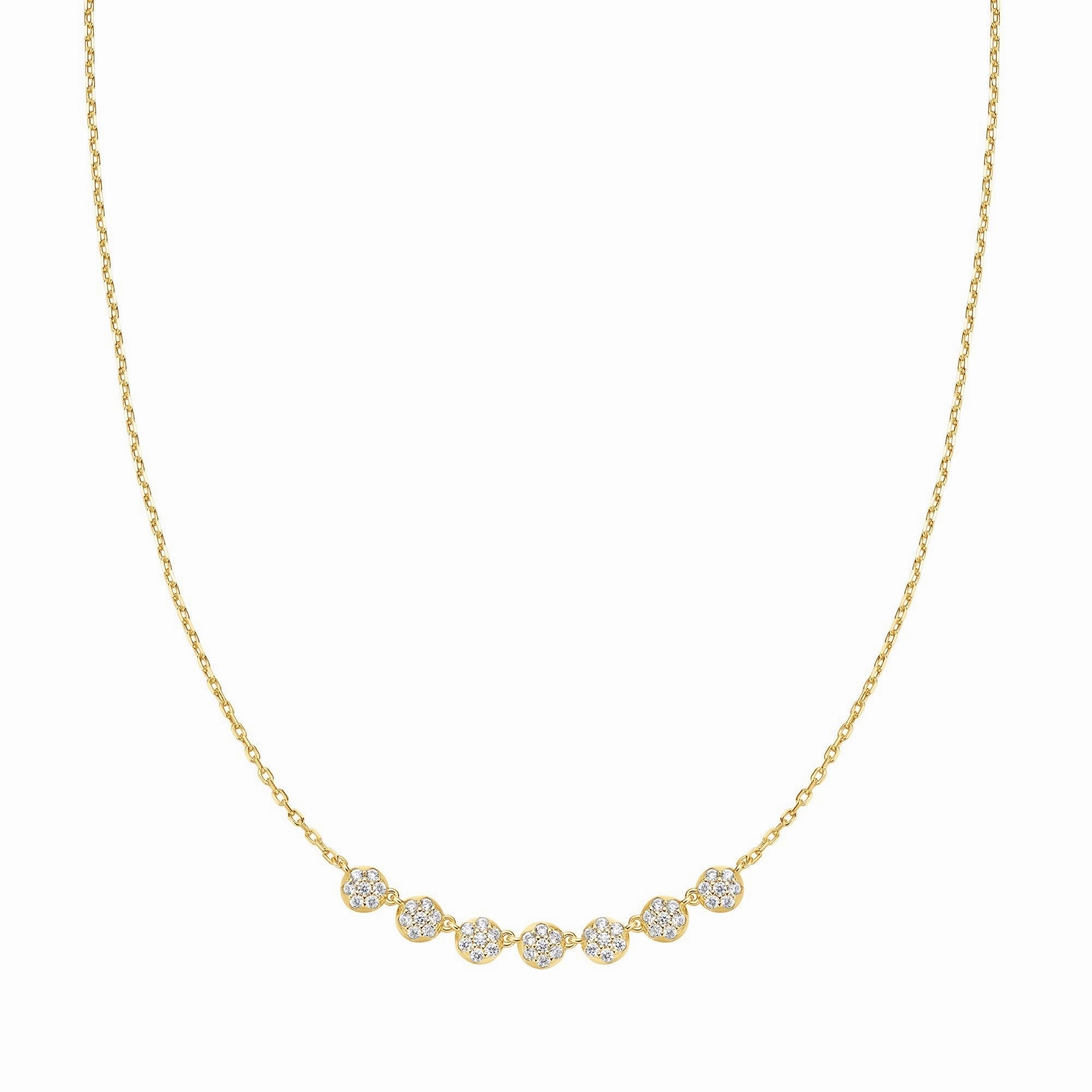Gold Pav Multi Beaded Chain Necklace N065-07G