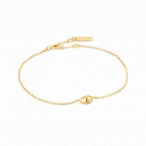 Gold Pebble Sparkle Chain Bracelet B043-04G