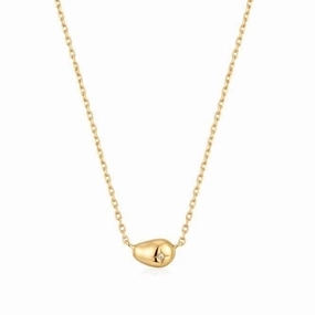 Gold Pebble Sparkle Necklace N043-04G