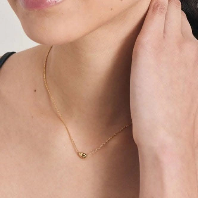 Gold Pebble Sparkle Necklace N043-04G