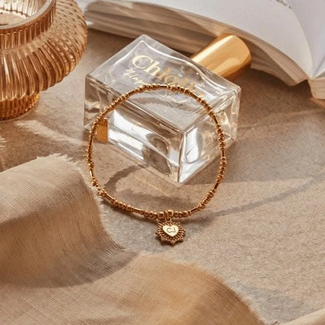 Gold Personalised Pumpkin Raised Heart Bracelet PGBPUMP3257