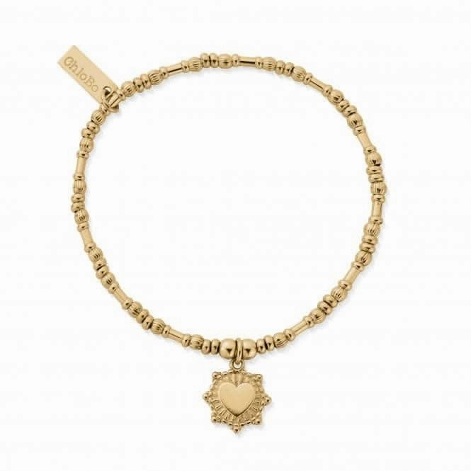 Gold Personalised Pumpkin Raised Heart Bracelet PGBPUMP3257