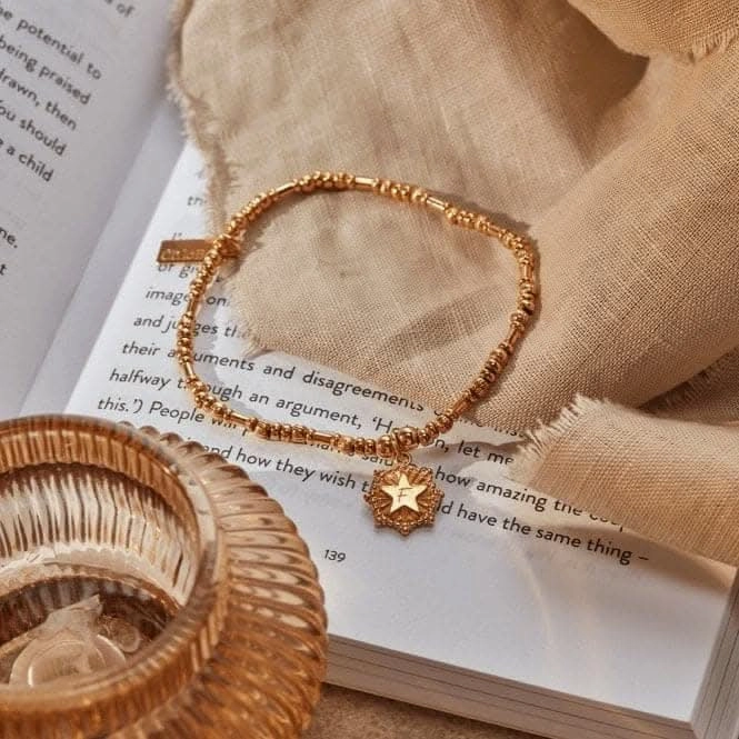 Gold Personalised Pumpkin Raised Star Bracelet PGBPUMP3259