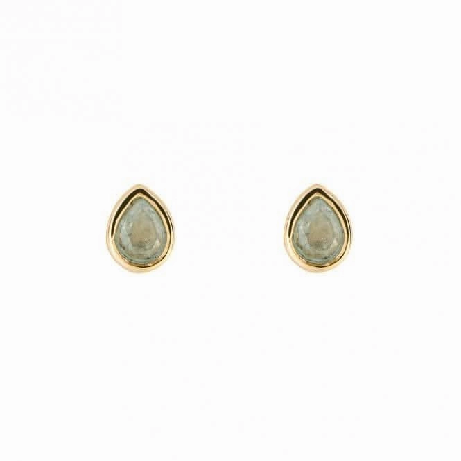 Gold Plated Birthstone March Aquamarine Earrings E6204