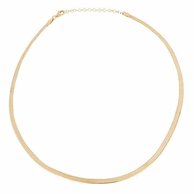 Gold Plated Flat Herringbone 40 6cm Necklace N4535