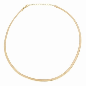 Gold Plated Flat Herringbone 40 6cm Necklace N4535