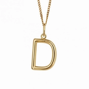Gold Plated Initial Letter D Pendant P5130