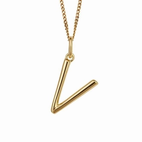 Gold Plated Initial Letter W Pendant P5149