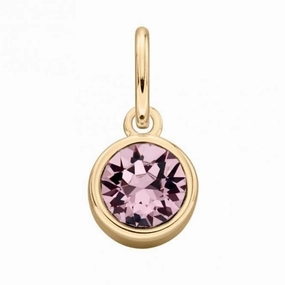 Gold Plated Lght Ameth Swarovski Crystal Pendant