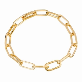 Gold Plated Long Link Chain Bracelet B5391