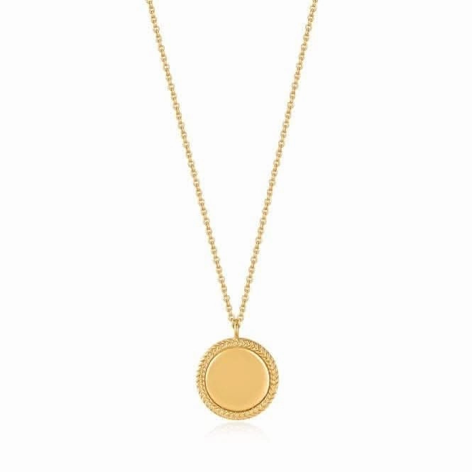 Gold Rope Disc Necklace N036-03G