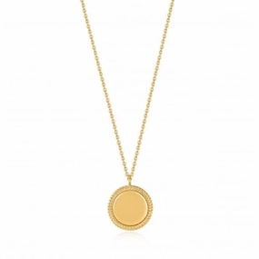 Gold Rope Disc Necklace N036-03G