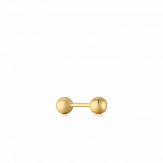 Gold Sphere Barbell Single Earring E035-02G