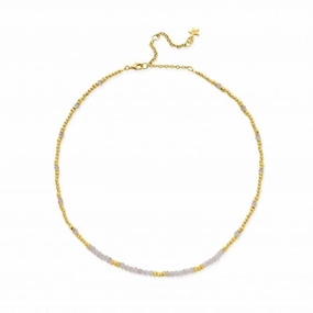 Gold Summer of Love Rose Quartz Choker Necklace GNRQPDS