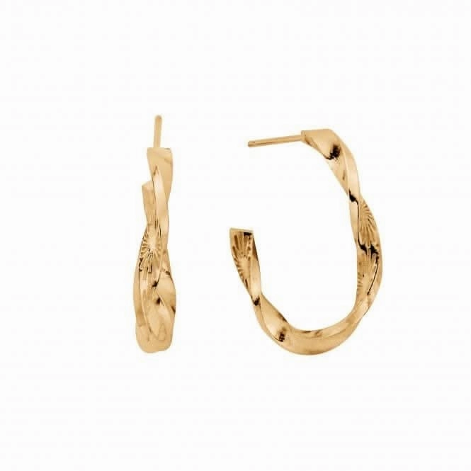 Gold Sun Twisted Hoop Earrings GEH3207