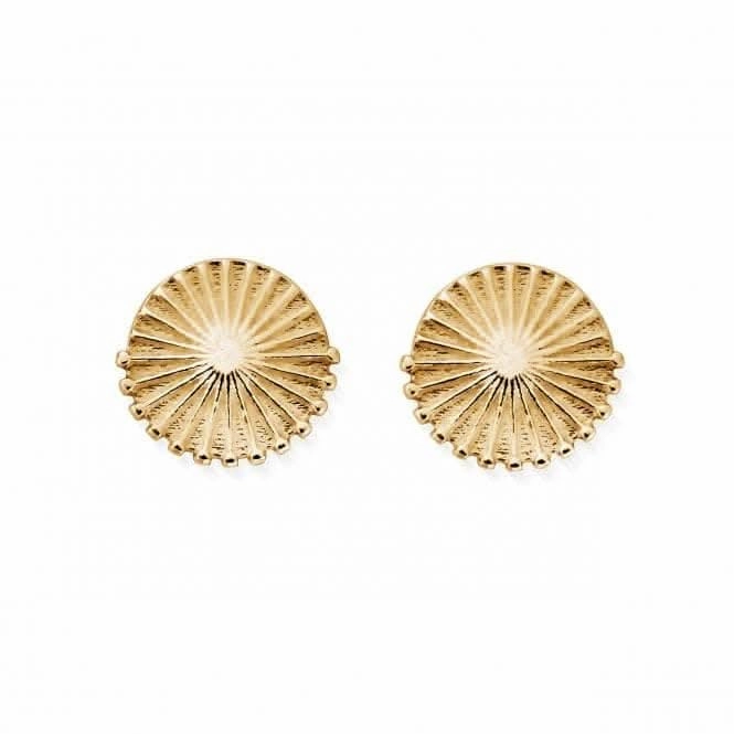Gold Sunburst Stud Earrings GEST3215