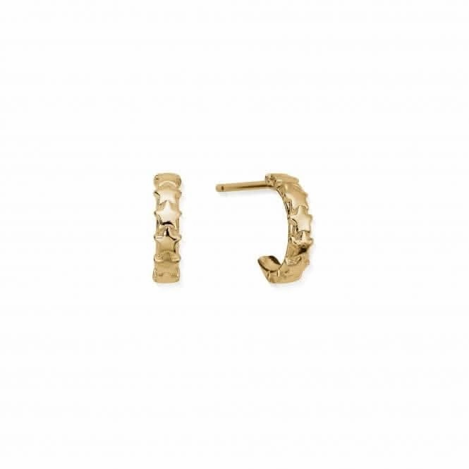 Gold Tiny Multi Star Huggie Hoop Earrings GEH3321