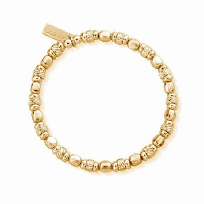 Gold Twisted Cube Filler Bracelet GBTCUBE