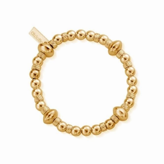 Gold Twisted Disc Filler Bracelet GBTDISC