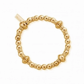 Gold Twisted Disc Filler Bracelet GBTDISC