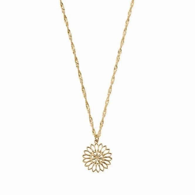 Gold Twisted Rope Chain Flower Mandala Necklace GNTR3279