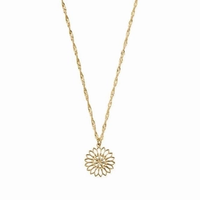 Gold Twisted Rope Chain Flower Mandala Necklace GNTR3279