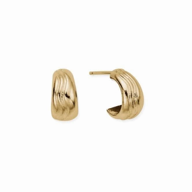 Gold Waves Huggie Hoop Earrings GEH3325