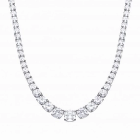 Graduated Cubic Zirconia Tennis Necklace N4338