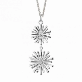 Graphic 3D Flower With Zirconia Pendant P5235C