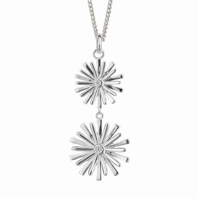 Graphic 3D Flower With Zirconia Pendant P5235C