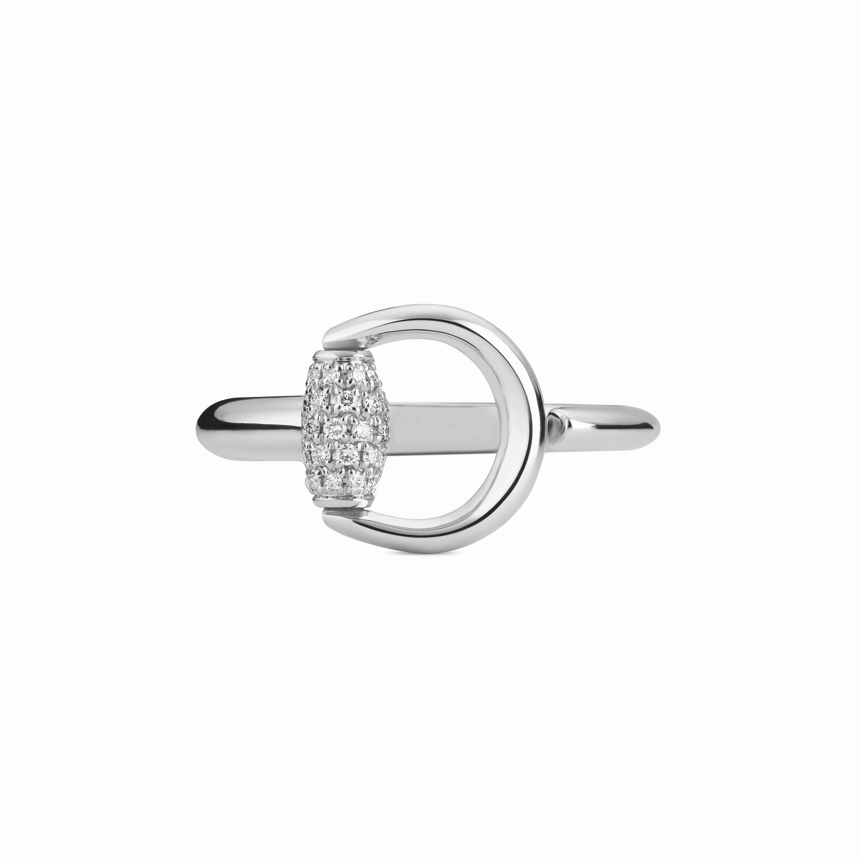 Gucci Horsebit 18ct White Gold and Diamond Ring