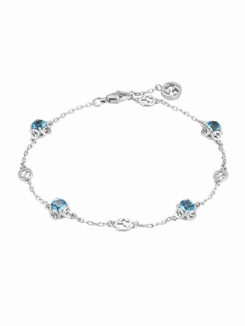 Gucci Interlocking G 18ct White Gold Topaz Bracelet D