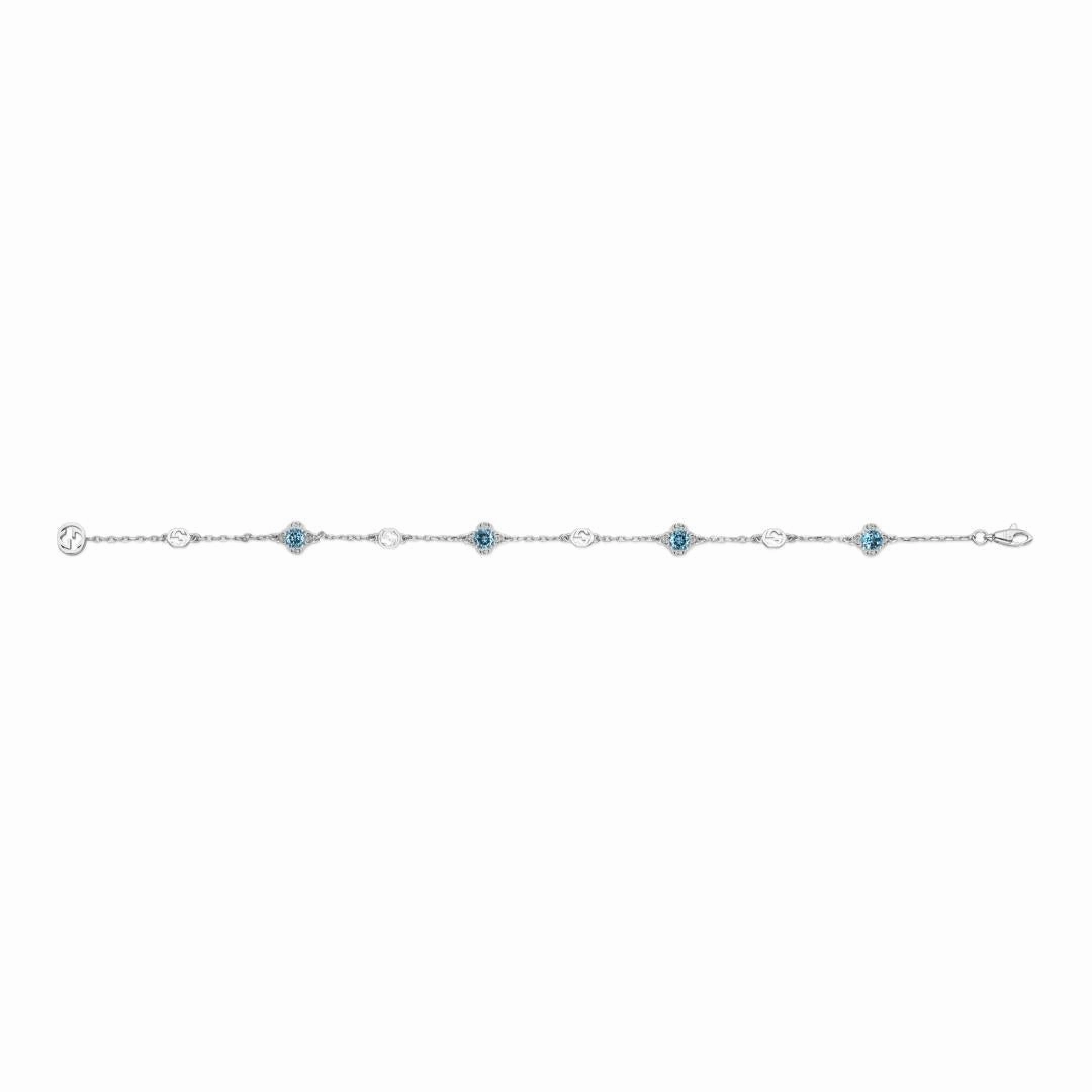 Gucci Interlocking G 18ct White Gold Topaz Bracelet D