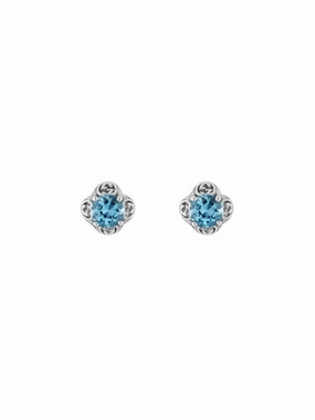 Gucci Interlocking G 18ct White Gold Topaz Stud Earrings D
