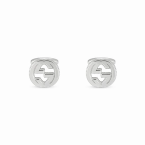 Gucci Interlocking G Motif Sterling Silver Cufflinks