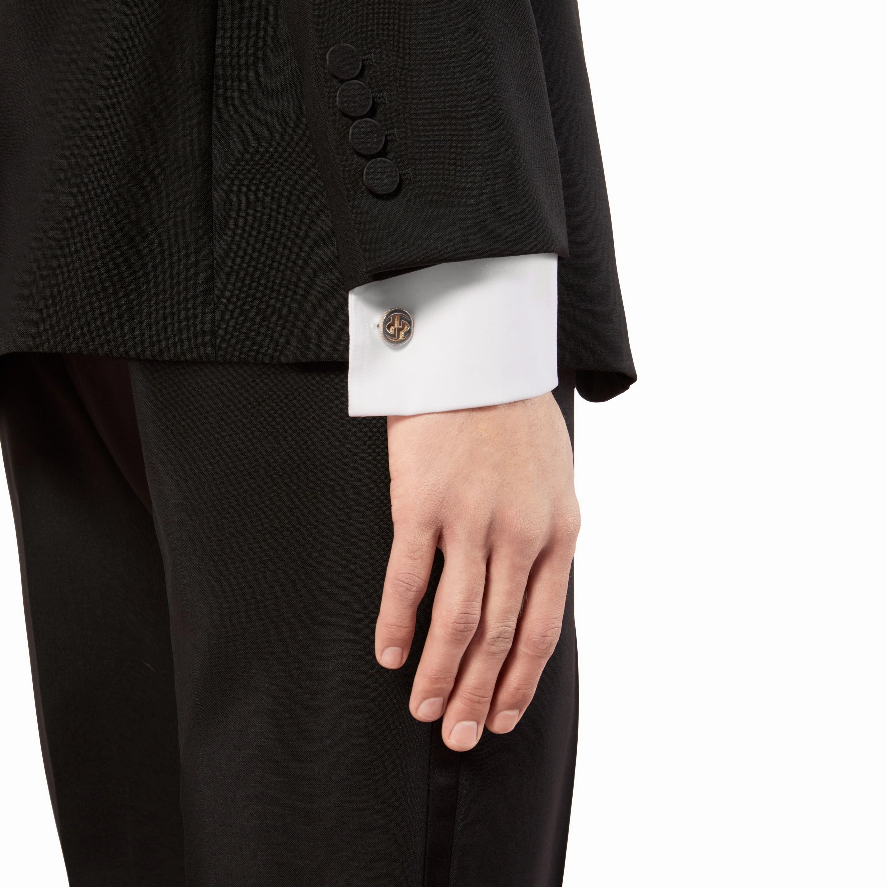Gucci Interlocking G Motif Sterling Silver Cufflinks