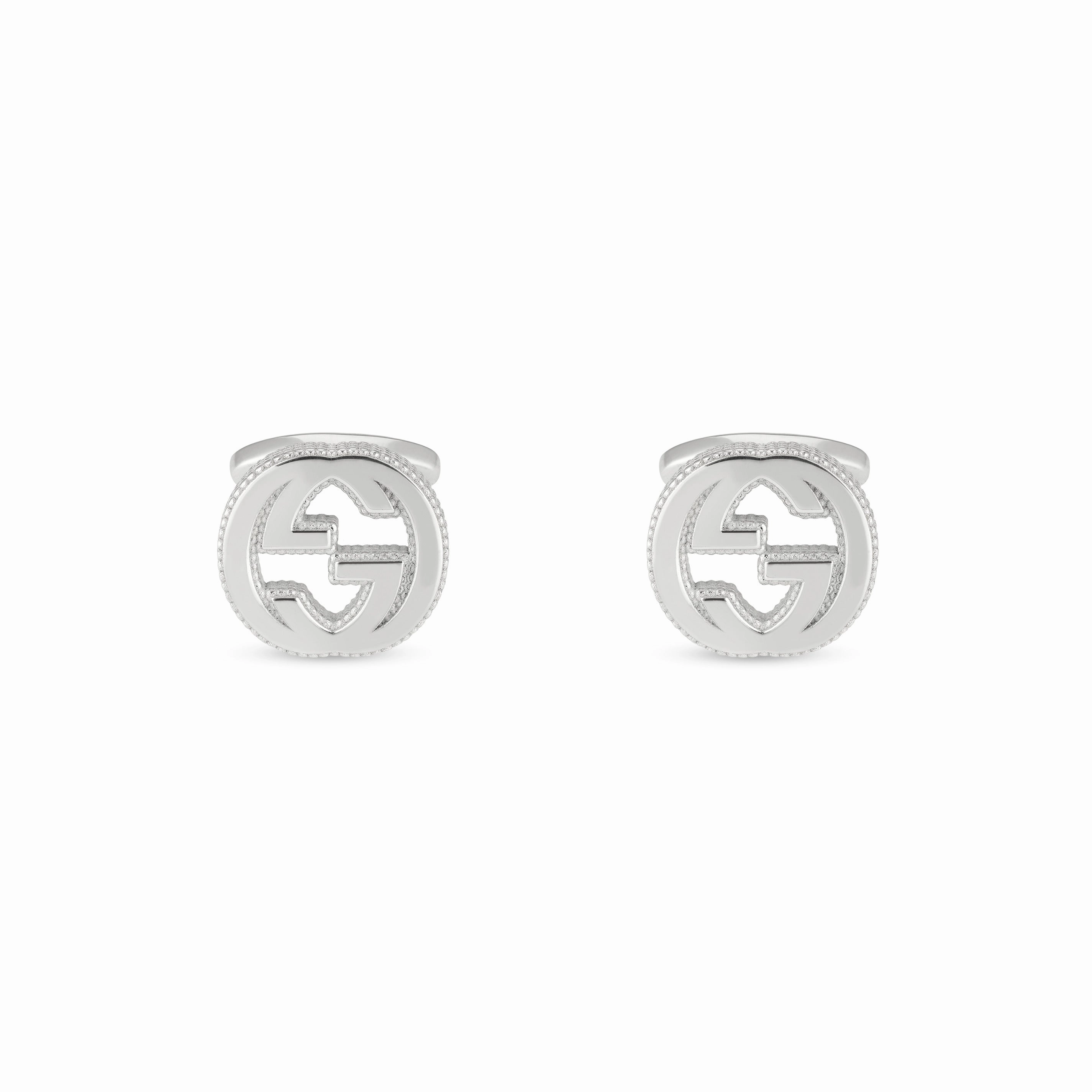 Gucci Interlocking G Motif Sterling Silver Cufflinks