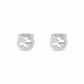 Gucci Interlocking Motif Sterling Silver Cufflinks
