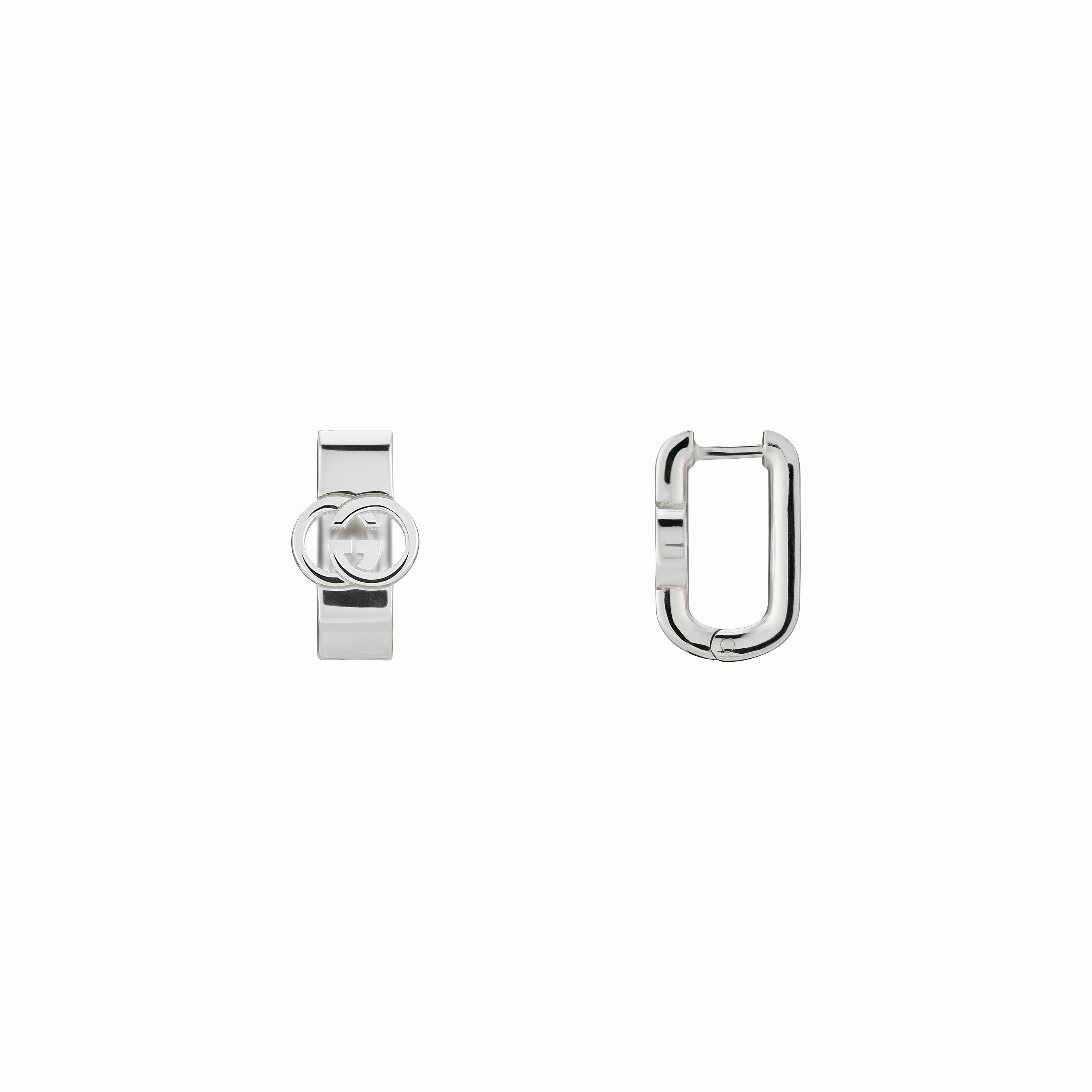 Gucci Interlocking Motif Sterling Silver Earrings
