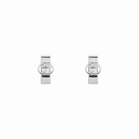 Gucci Interlocking Motif Sterling Silver Earrings