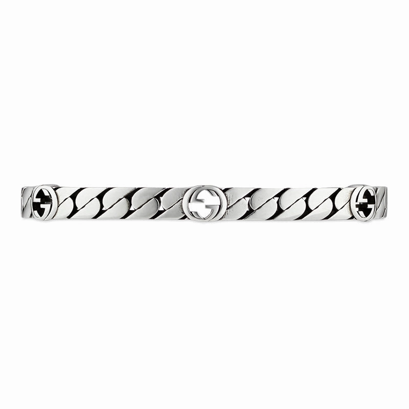Gucci Interlocking Sterling Silver Cuff Bracelet