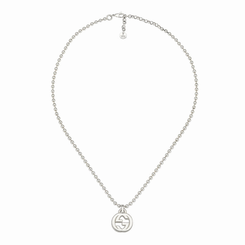 Gucci Interlocking Sterling Silver Pendant Necklace