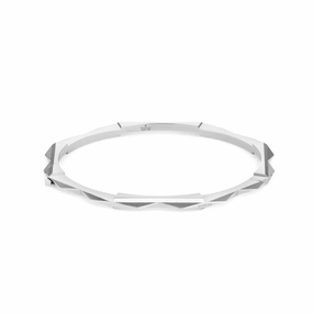 Gucci Link to Love 18ct White Gold Studded 4mm Bangle D