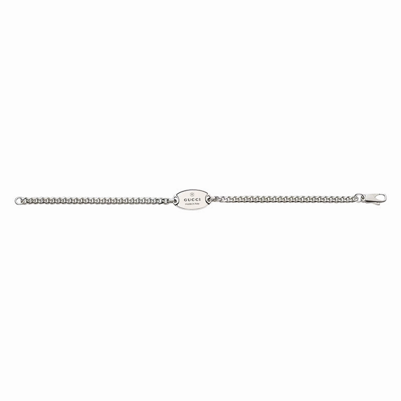 Gucci Trademark Sterling Silver Chain Tag Bracelet D