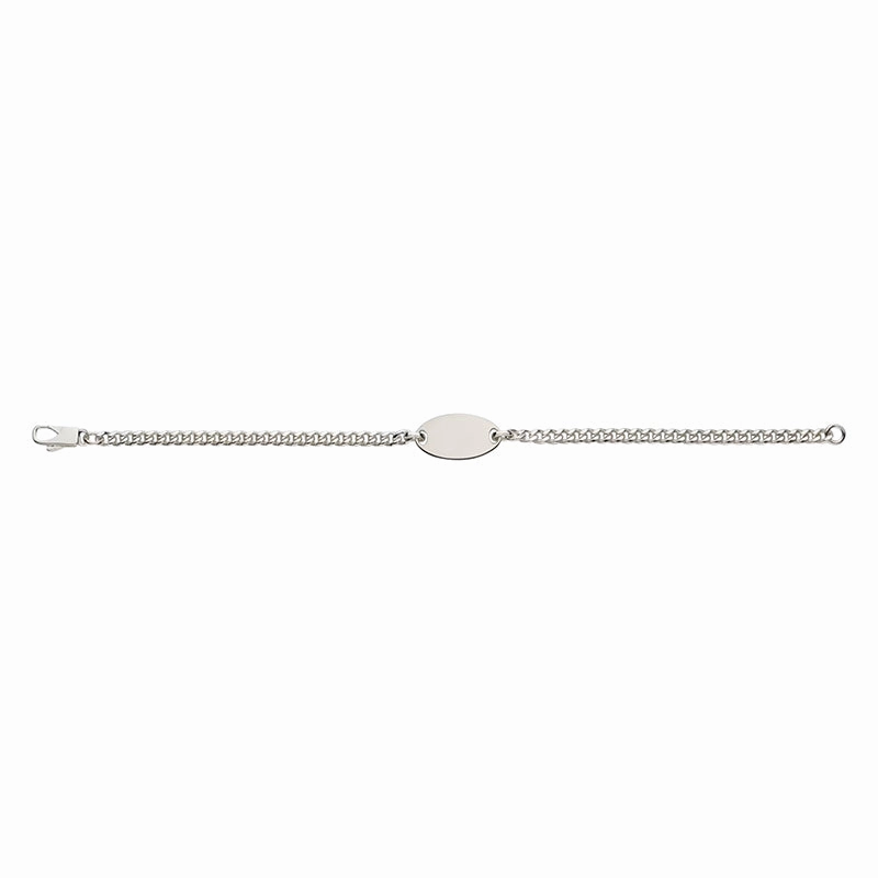 Gucci Trademark Sterling Silver Chain Tag Bracelet D