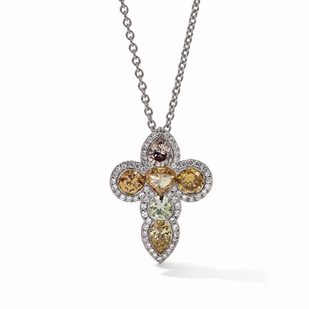 Hans D. Kreiger 18ct White Gold Diamond Cross Pendant