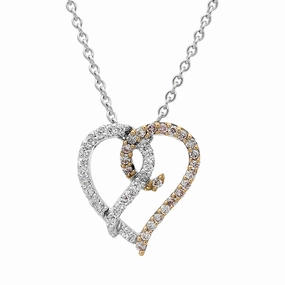 Hans D. Krieger 18ct White and Rose Gold Diamond Heart Necklace