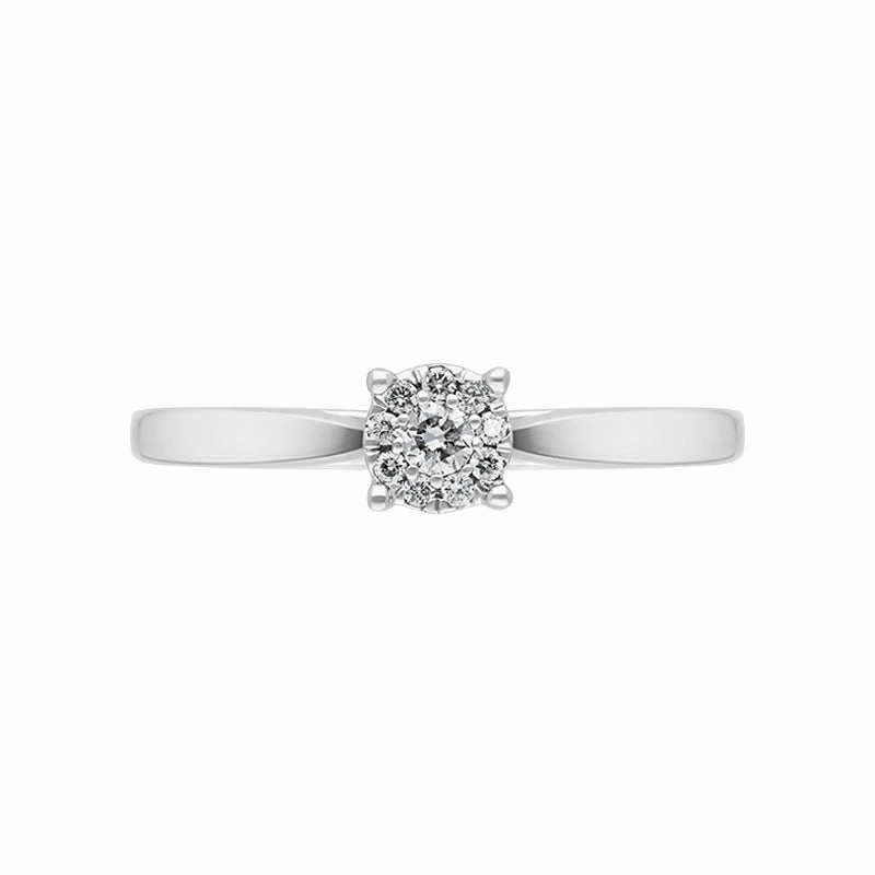 Hans D Krieger 18ct White Gold 0.14ct Diamond Cluster Ring